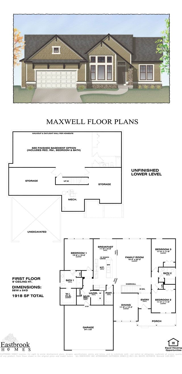 Eastbrook Homes Floor Plans Maxwell Floor Plan by Eastbrook Homes Square Footage 1918