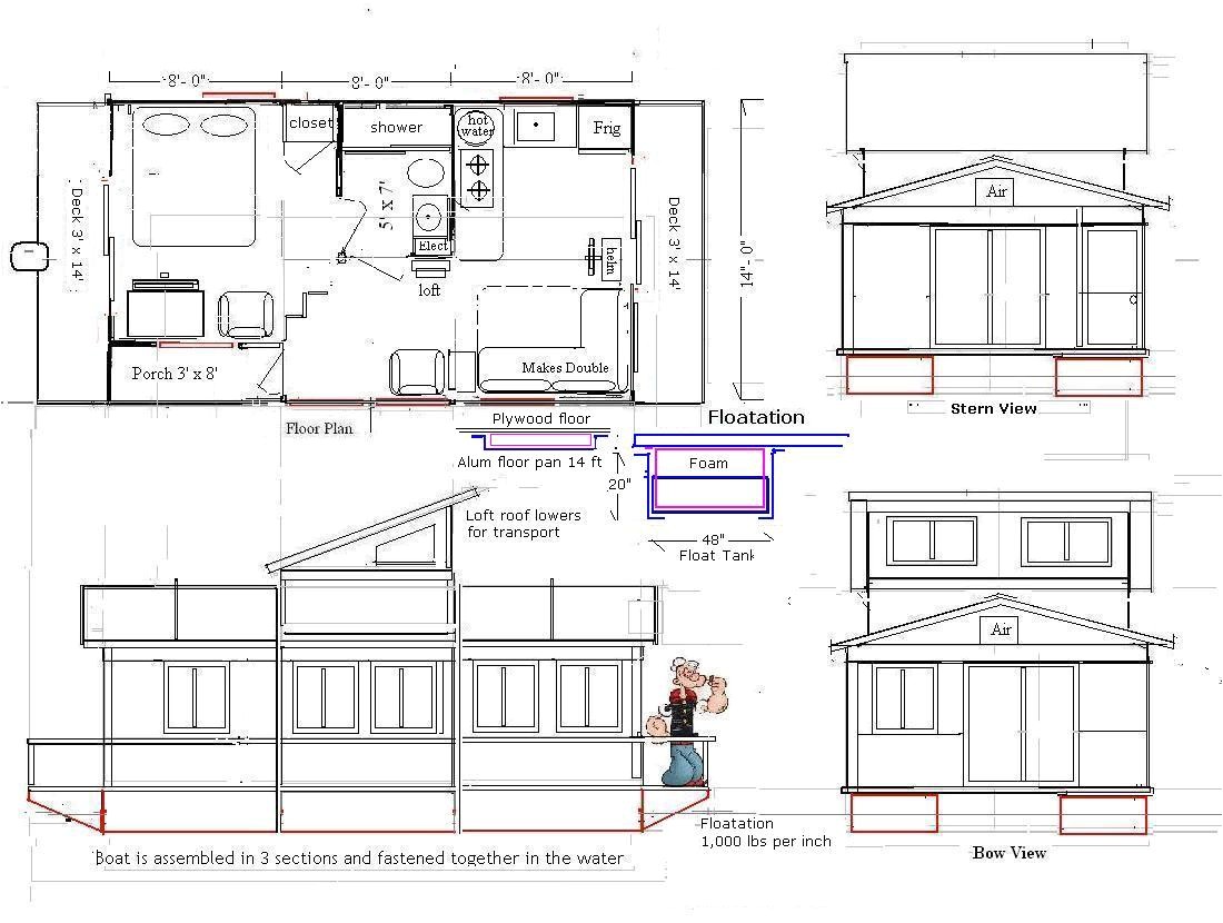 Floating Home Plans One Ugly Boat