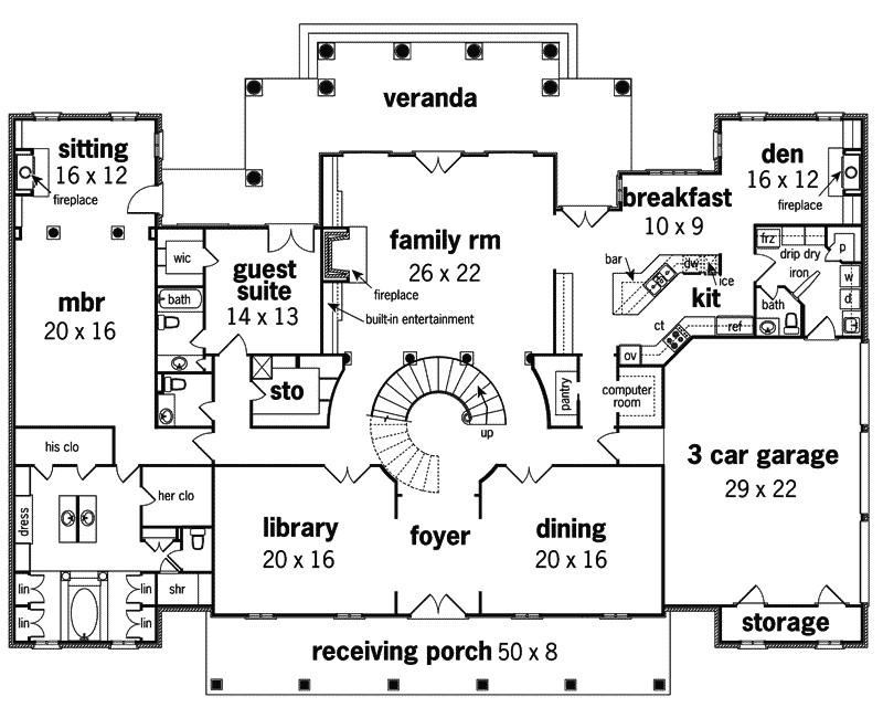 Georgian Home Floor Plans Le Claire Georgian Home Plan 020s 0002 House Plans and More