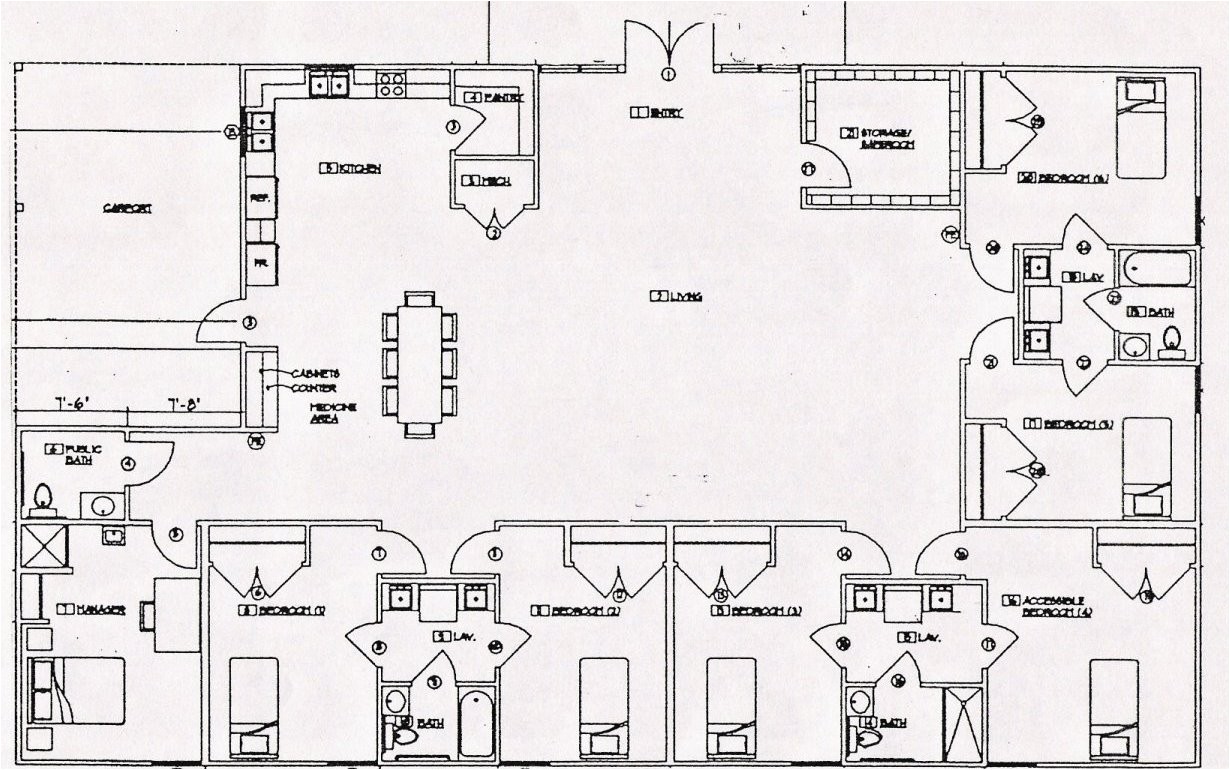 Group Home Floor Plans Group Homes Architecture Plans 27047