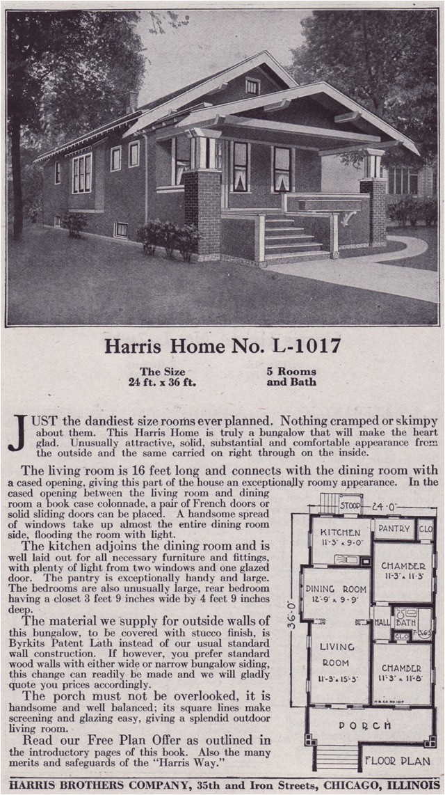 Harris Home Plans Website 1918 Harris Bros Co Kit Home Catalog Plan L 1017 Harris Home Plans Website 1918 Harris Bros Co Kit Home Catalog Plan L 1017