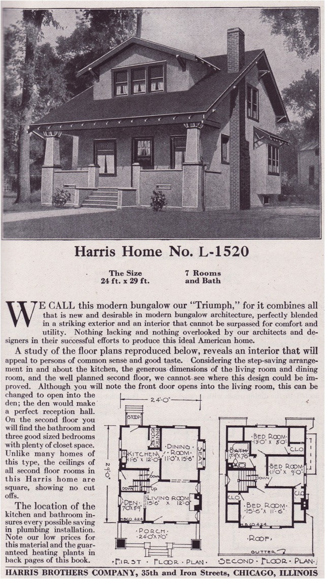 Harris Home Plans Website 1918 Harris Bros Co Kit Home Catalog Plan L 1520 Harris Home Plans Website 1918 Harris Bros Co Kit Home Catalog Plan L 1520
