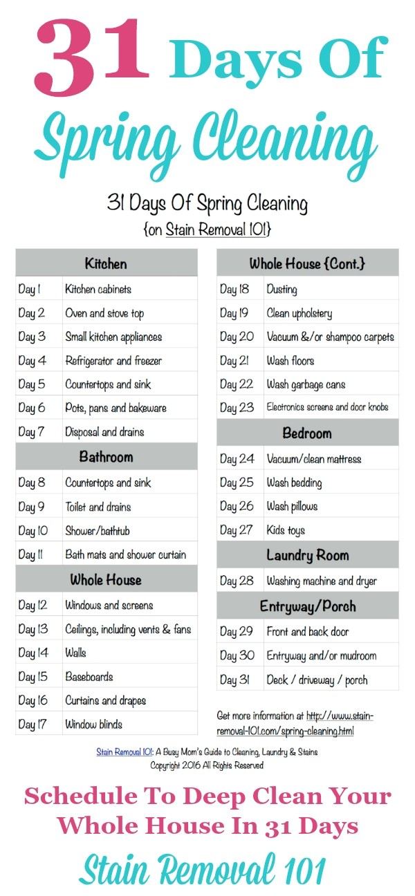 Home Cleaning Plan 31 Days Of Spring Cleaning Get the Plan Here Home Cleaning Plan 31 Days Of Spring Cleaning Get the Plan Here