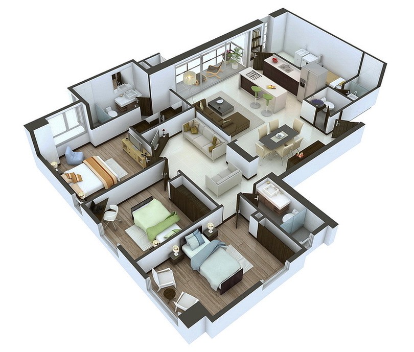 Home Plan 3d Design Online 25 More 3 Bedroom 3d Floor Plans Home Plan 3d Design Online 25 More 3 Bedroom 3d Floor Plans