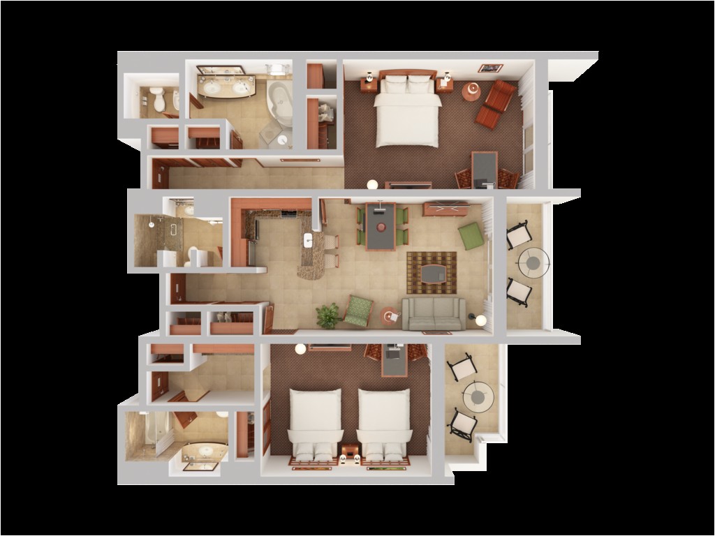 Home Plan 3d View 3d Floor Plans Caribe Hilton San Juan Home Plan 3d View 3d Floor Plans Caribe Hilton San Juan