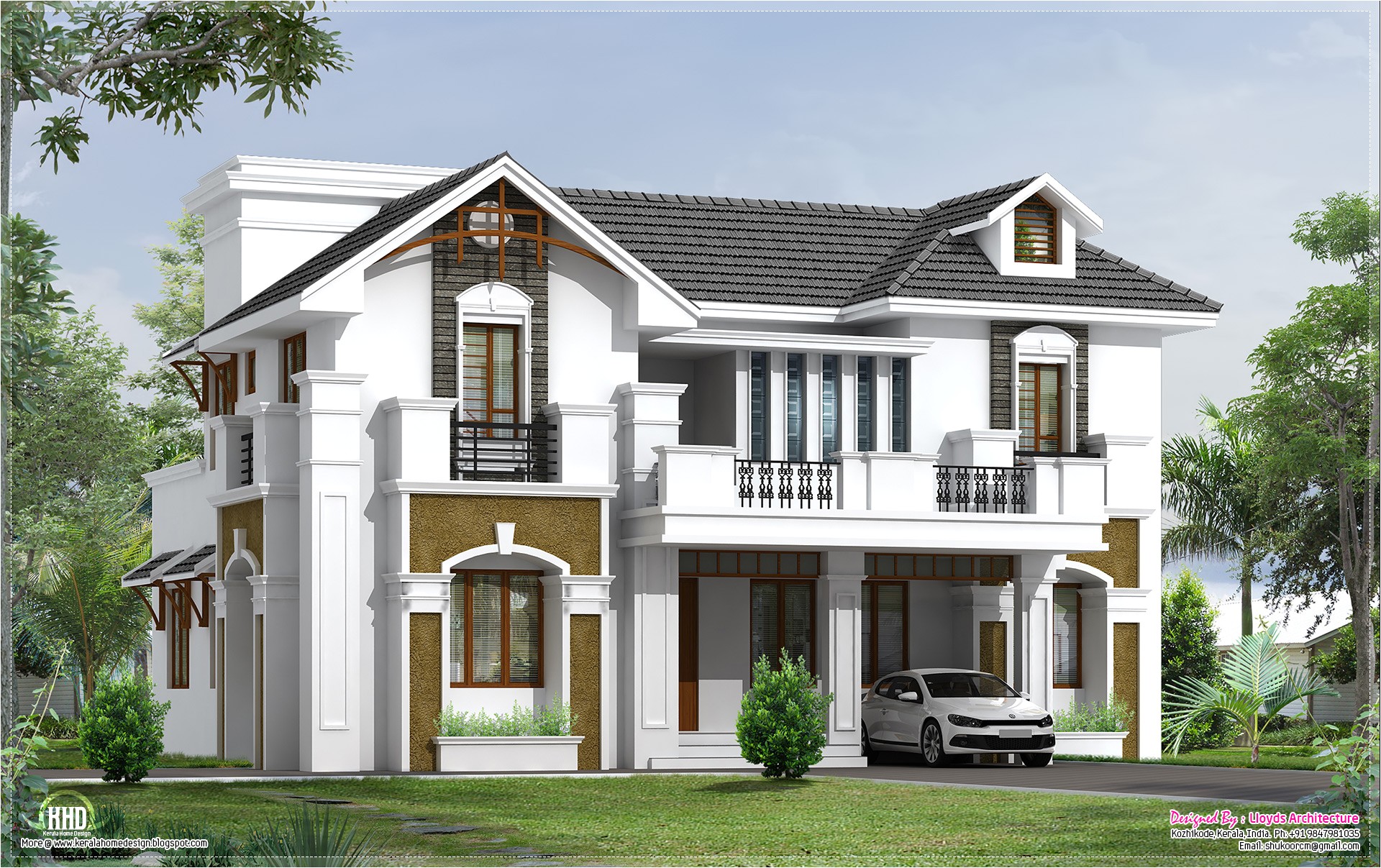 Home Plan 3d View 3d View Of 2200 Square Feet Villa Kerala Home Design and Home Plan 3d View 3d View Of 2200 Square Feet Villa Kerala Home Design and