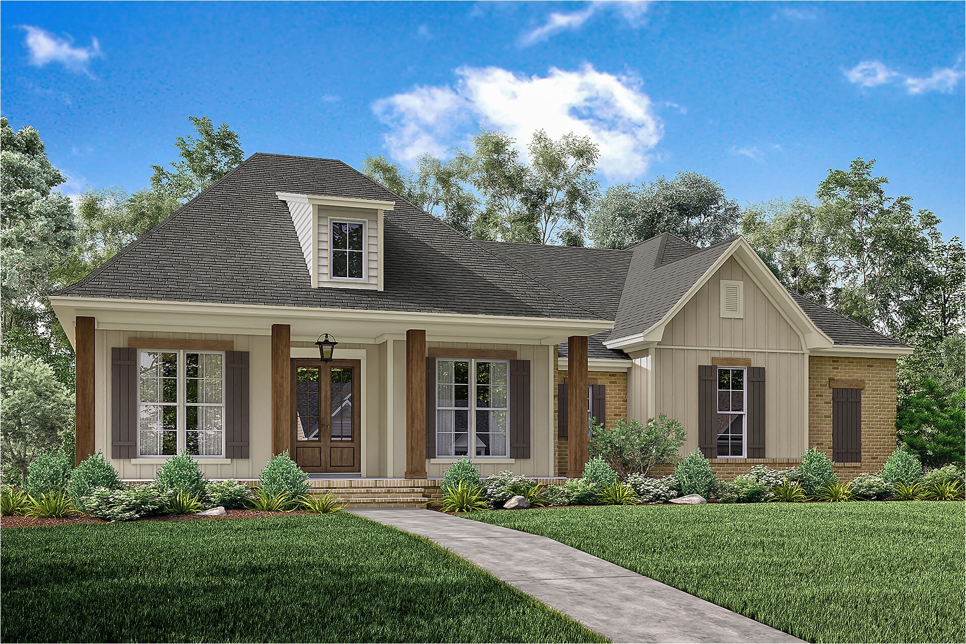 Home Plans with 3 Bedrm 1900 Sq Ft Acadian House Plan 142 1163