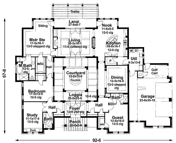 Home Plans with Courtyard In Center House Plans with atrium In Center Google Search House