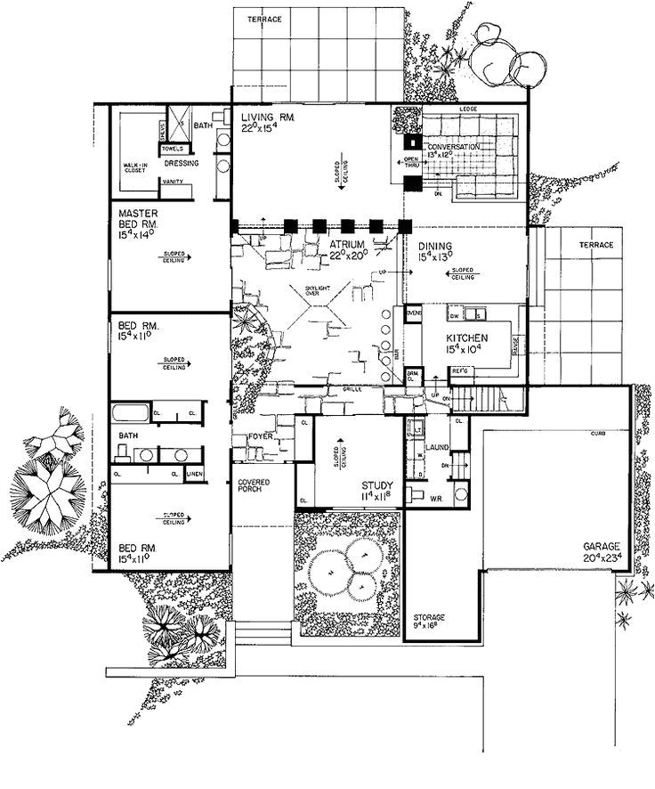 Homes with atriums Floor Plans House Plans with atriums In Center Homes with atriums Floor Plans House Plans with atriums In Center