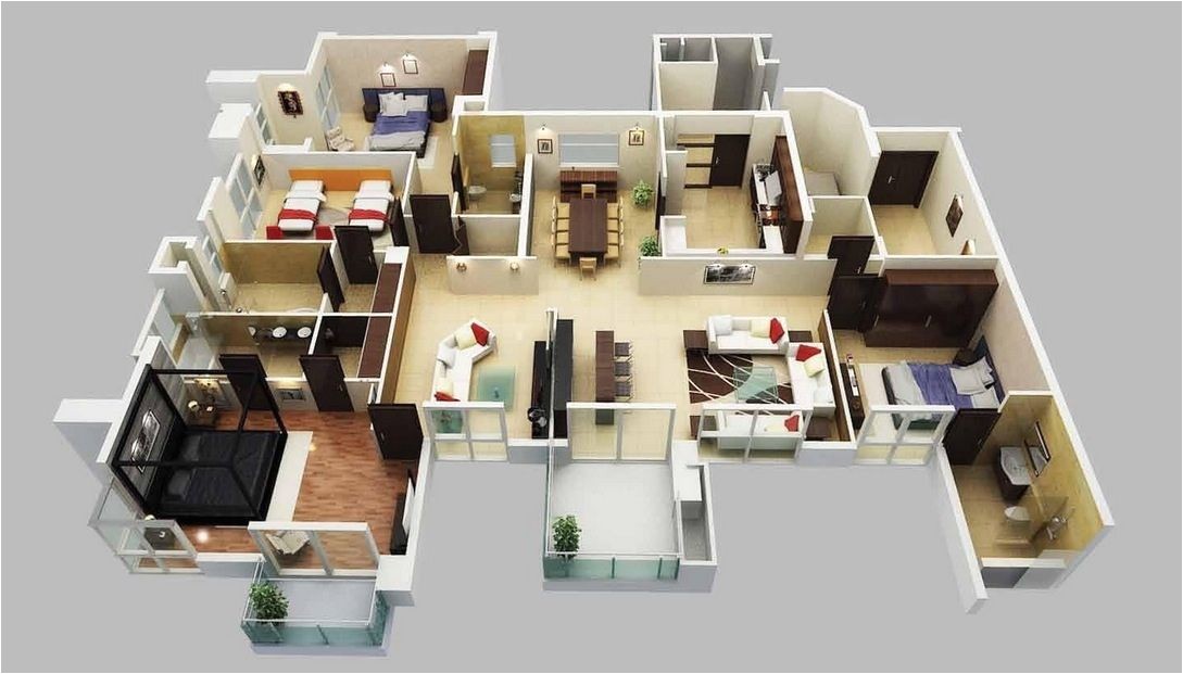 House Design Plans 3d 4 Bedrooms 50 Four 4 Bedroom Apartment House Plans Bedroom House Design Plans 3d 4 Bedrooms 50 Four 4 Bedroom Apartment House Plans Bedroom