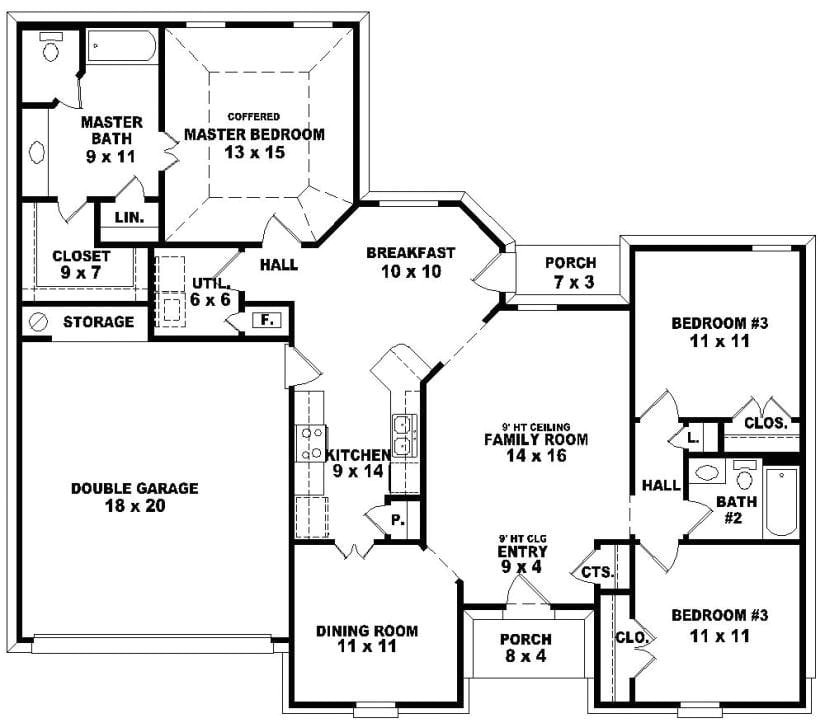 House Plans with 3 Bedrooms 2 Baths 3 Bedroom 2 Bath 1 Story House Plans Beautiful House Plans