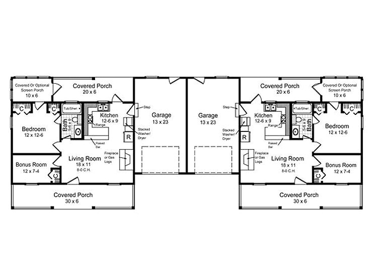 Large Duplex House Plans Multi Family Home Plans One Story Duplex House Plan Large Duplex House Plans Multi Family Home Plans One Story Duplex House Plan