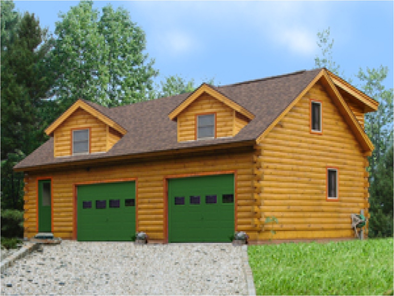 Log Home Garage Apartment Plan Log Home Plans with Garages Log Cabin Garage with