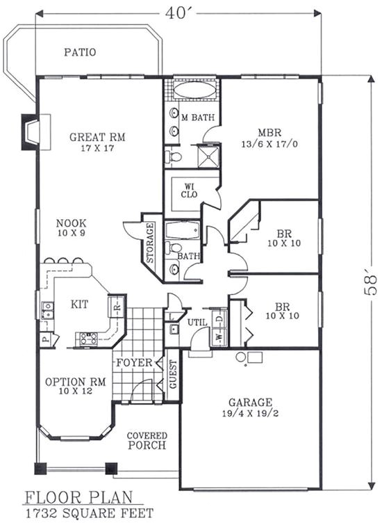 Narrow Lot House Plans with Basement 1732 Sf No Basement Stairway Access First Floor Plan Of Narrow Lot House Plans with Basement 1732 Sf No Basement Stairway Access First Floor Plan Of