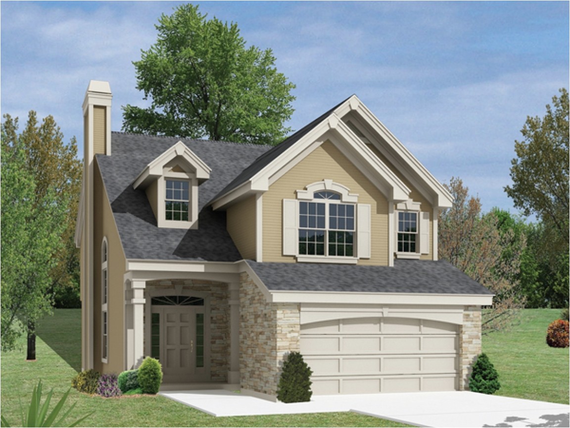 Narrow Two Story Home Plans Simple Two Story House Small Two Story Narrow Lot House