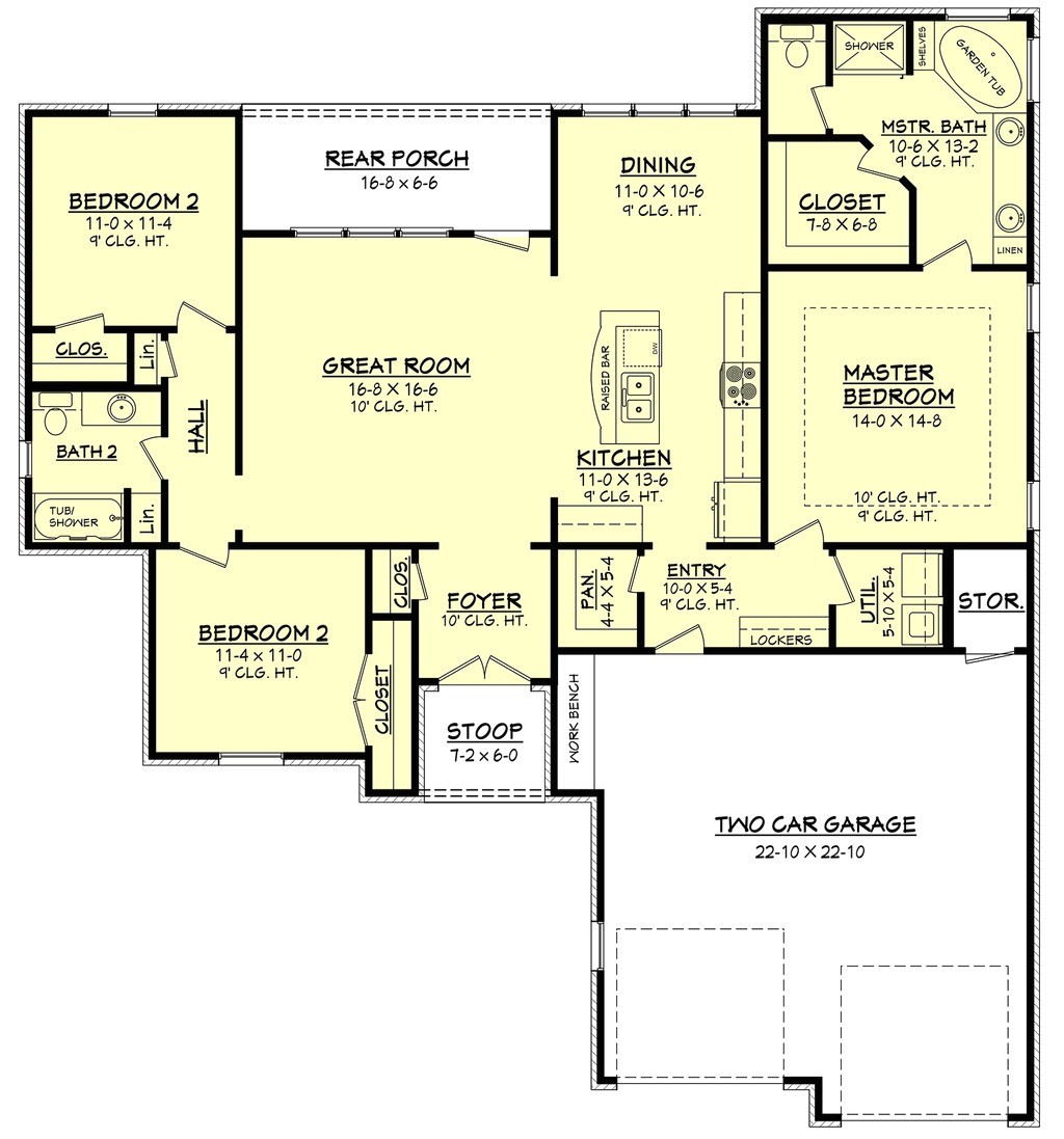 One Story House Plans Under 1600 Sq Ft European Style House Plan 3 Beds 2 00 Baths 1600 Sq Ft