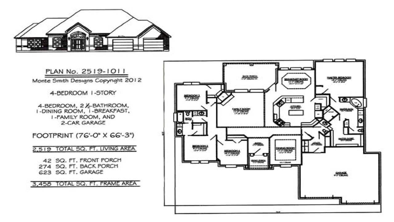 One Story House Plans with Large Kitchens 1 Story House Plans with 4 Bedrooms One Story House Plans One Story House Plans with Large Kitchens 1 Story House Plans with 4 Bedrooms One Story House Plans