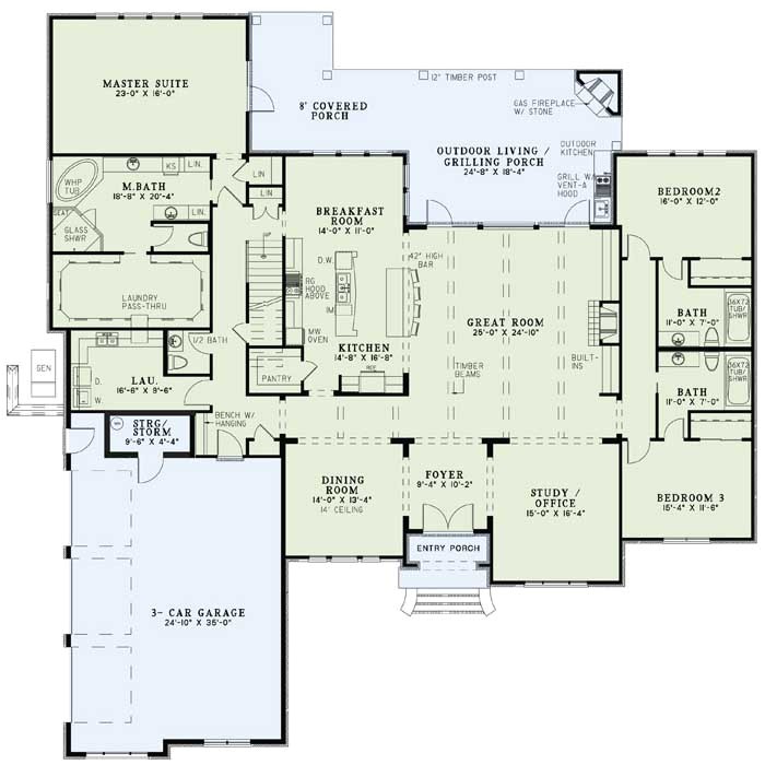 One Story House Plans with Large Kitchens European House Plan 4 Bedrooms 4 Bath 3766 Sq Ft Plan One Story House Plans with Large Kitchens European House Plan 4 Bedrooms 4 Bath 3766 Sq Ft Plan