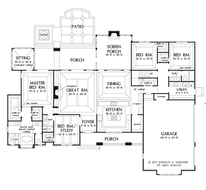 One Story House Plans with Large Kitchens Large One Story House Plan Big Kitchen with Walk In