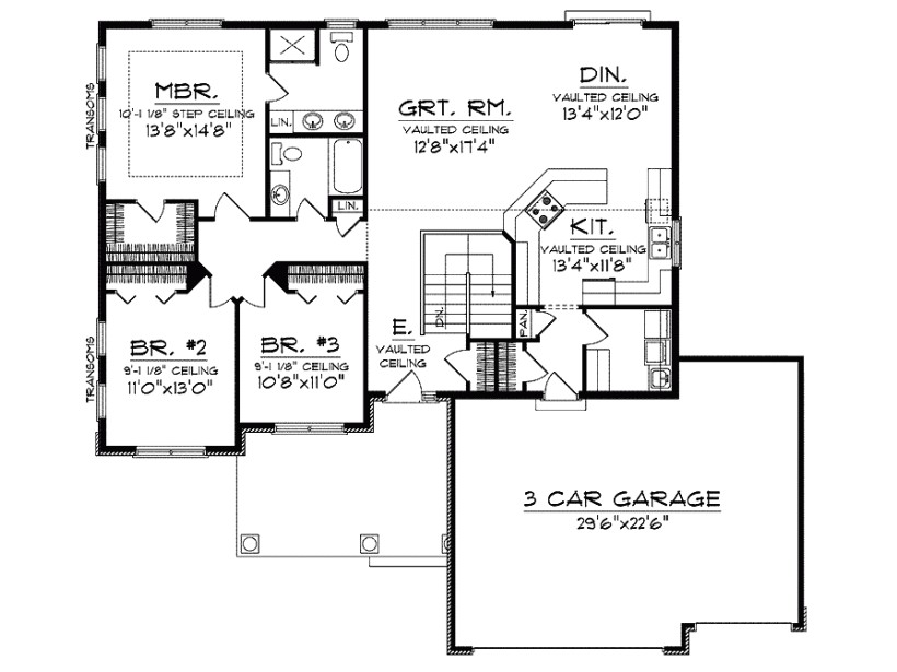 Open House Plans with No formal Dining Room Ranch Home Plans No formal Dining Room Level 1 View