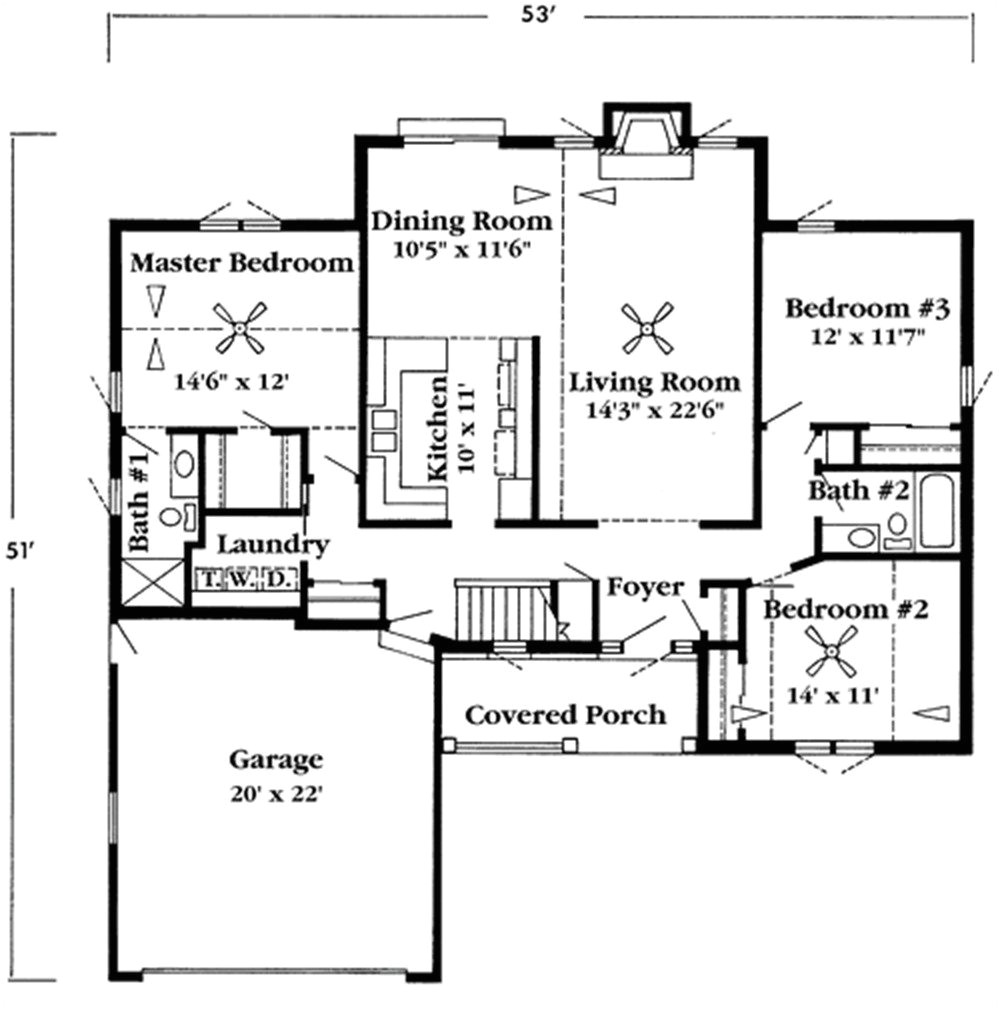 Plan for00 Square Feet Home 1000 Square Foot Ranch House Plans