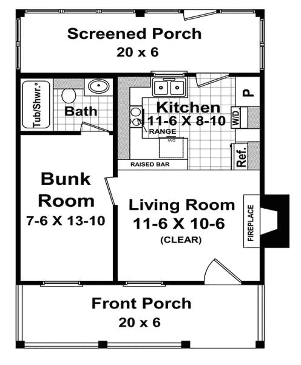 Plan for00 Square Feet Home Cottage Style House Plan 1 Beds 1 00 Baths 400 Sq Ft
