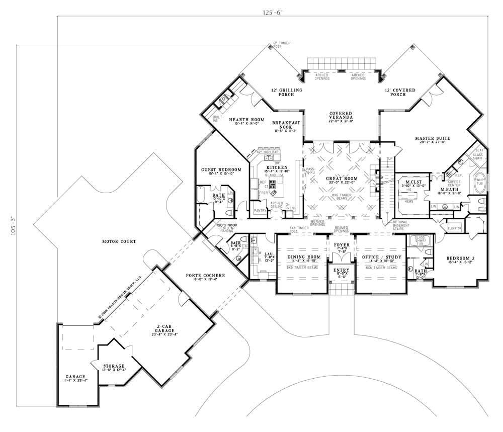 Porte Cochere Home Plans Floor Plan First Story Porte Cochere and Porches Home Porte Cochere Home Plans Floor Plan First Story Porte Cochere and Porches Home