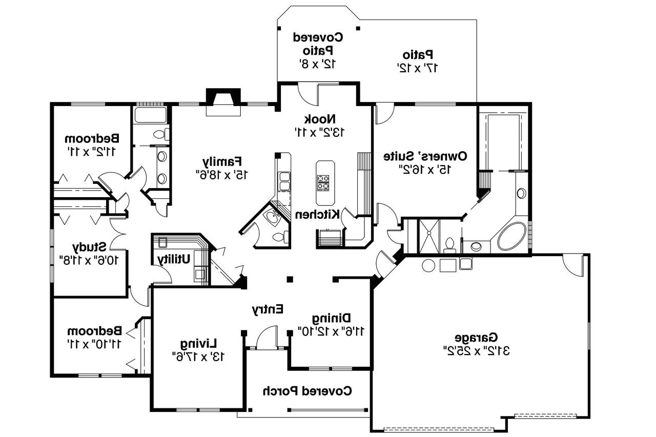 Ranch Homes Floor Plans Ranch House Plans Pleasanton 30 545 associated Designs