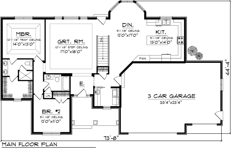 Reverse Ranch House Plans House Plan 73148 at Familyhomeplans Com