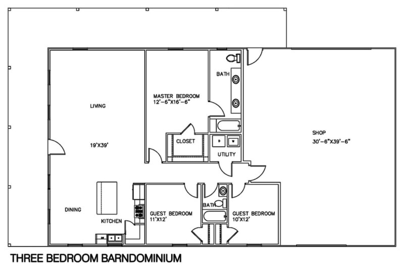 Shop Homes Floor Plans 30 Barndominium Floor Plans for Different Purpose