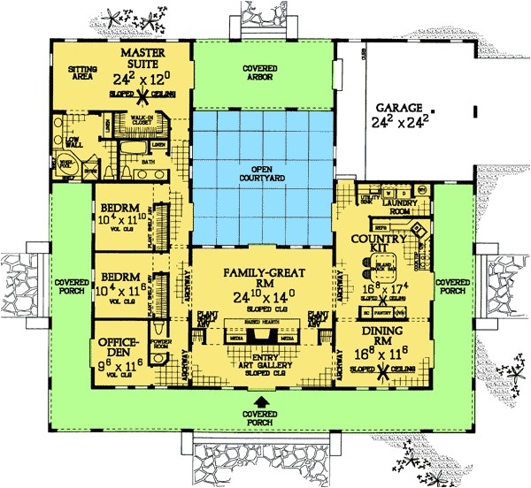 Single Level House Plans with Courtyard Plan W81383w Central Courtyard Dream Home Plan E Single Level House Plans with Courtyard Plan W81383w Central Courtyard Dream Home Plan E