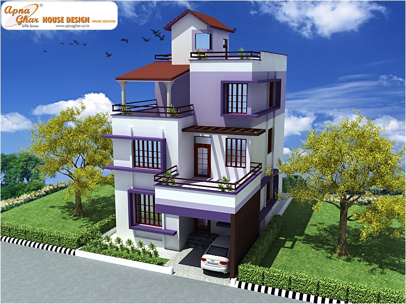 Triplex House Plans Designs Triplex House Design Apnaghar House Design Page 2