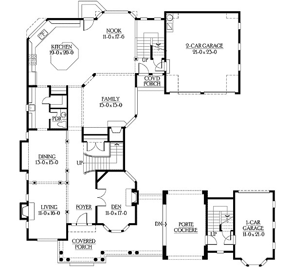 U Shaped Home with Unique Floor Plan U Shaped Home Plan with Video tour 23195jd