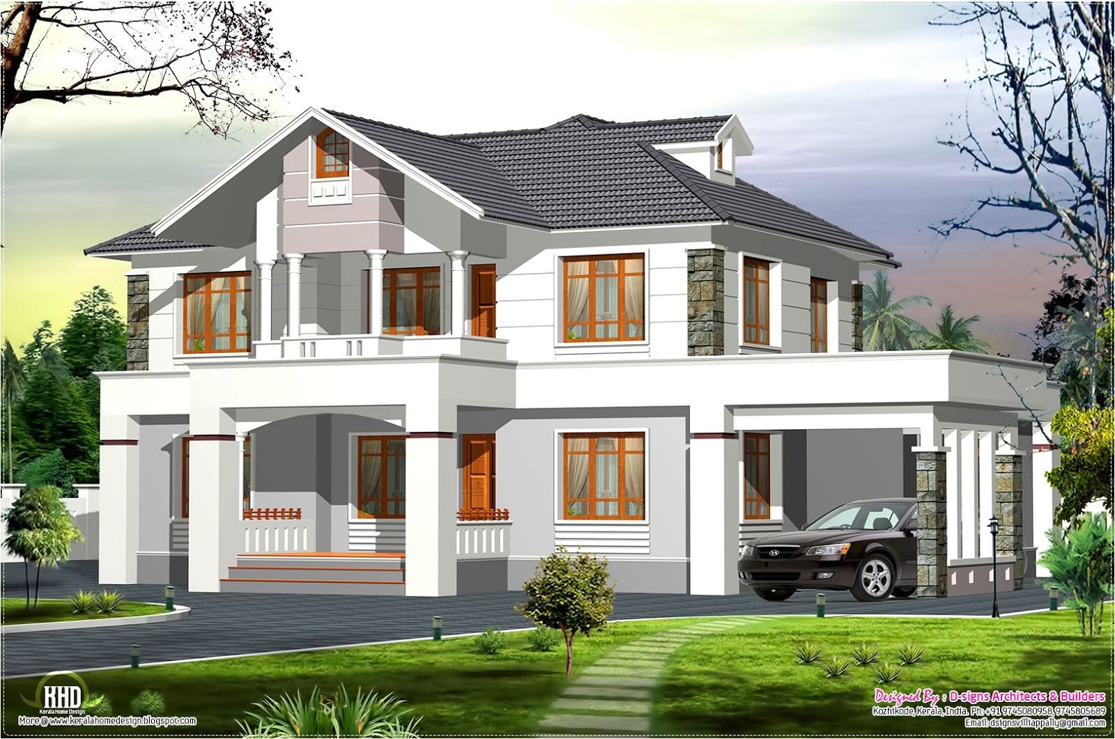 Western Home Plans 2400 Sq Feet Western Style Home In Kerala Kerala Home