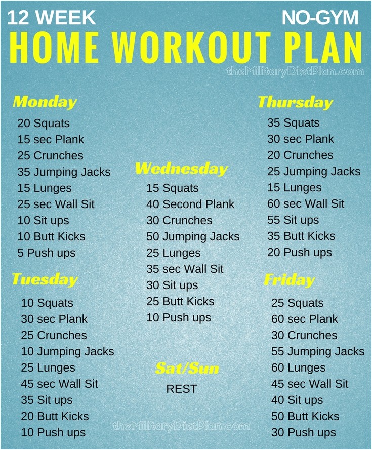Work Out Plan at Home 12 Week No Gym Home Workout Plans Military Diet Work Out Plan at Home 12 Week No Gym Home Workout Plans Military Diet