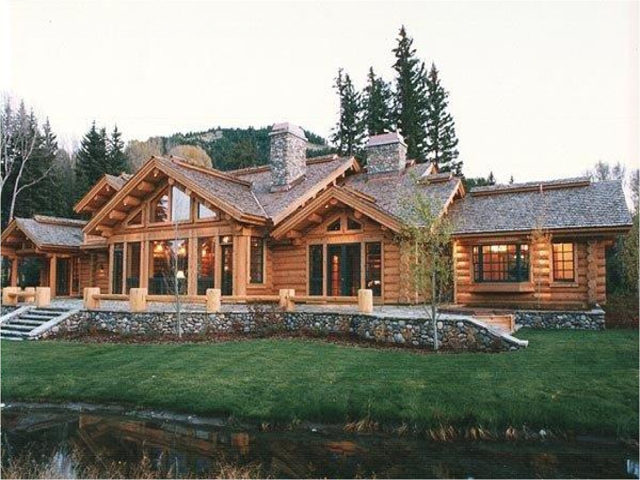 1 Story Log Home Plans 1 Story Log Home Plans Log Cabin Ranch Homes Ranch Log