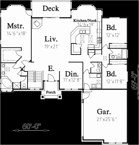 2 Bedroom House Plans with Garage and Basement One Story House Plans Daylight Basement House Plans Side 2 Bedroom House Plans with Garage and Basement One Story House Plans Daylight Basement House Plans Side