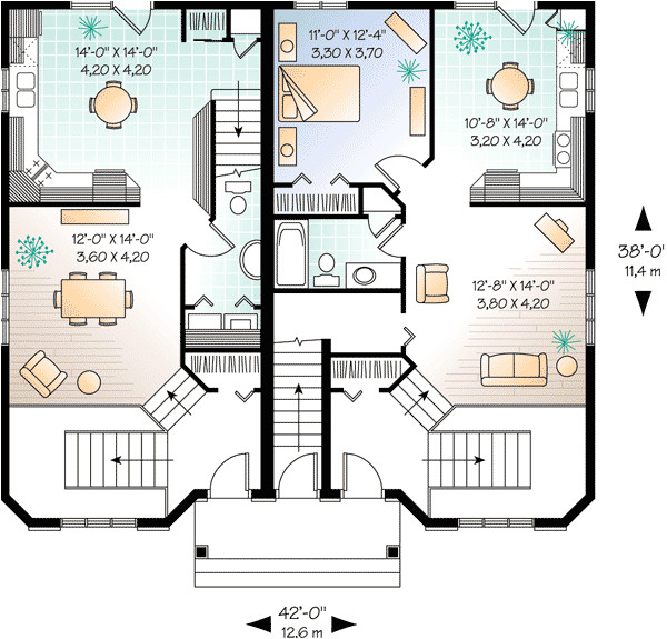 2 Unit Home Plans Three Unit Apartment House Plan 21428dr Architectural 2 Unit Home Plans Three Unit Apartment House Plan 21428dr Architectural