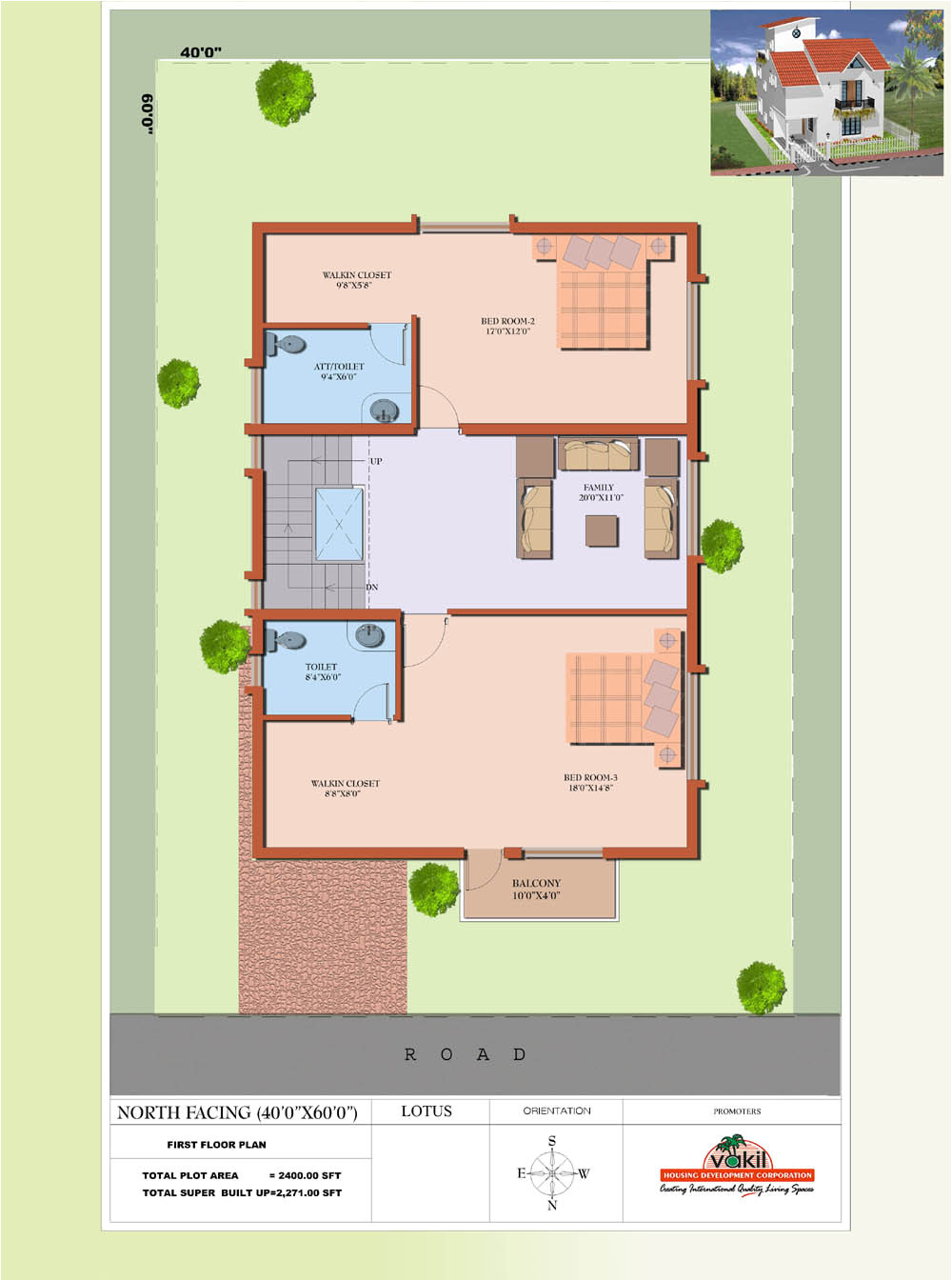 20×40 House Plans north Facing House Plan for 20×40 Site Joy Studio Design Gallery