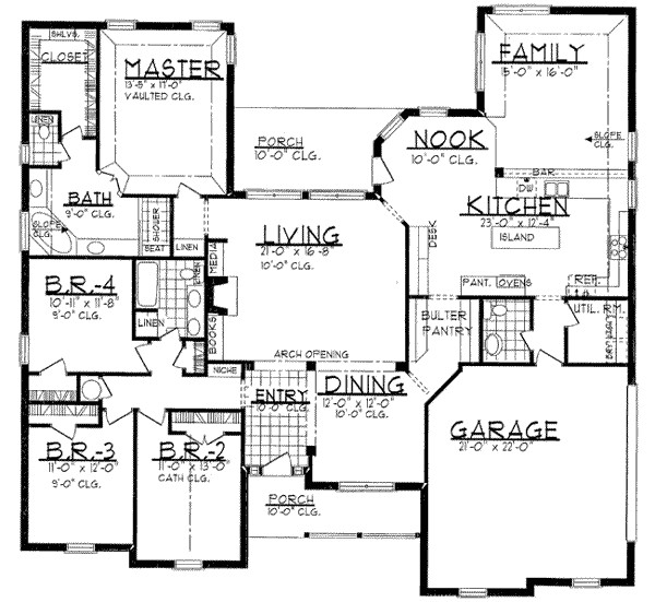 2700 Sq Ft House Plans Traditional Style House Plan 4 Beds 2 5 Baths 2700 Sq Ft