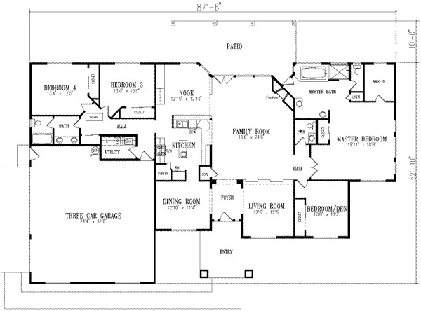 2800 Sq Ft House Plans Single Floor Traditional Style House Plans 2800 Square Foot Home 1 2800 Sq Ft House Plans Single Floor Traditional Style House Plans 2800 Square Foot Home 1