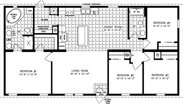 4 Bedroom Mobile Home Plans 1200 to 1399 Sq Ft Manufactured Home Floor Plans