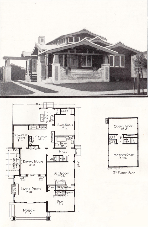 Airplane Bungalow House Plans asian Style Airplane Bungalow 1918 House Plans by E W