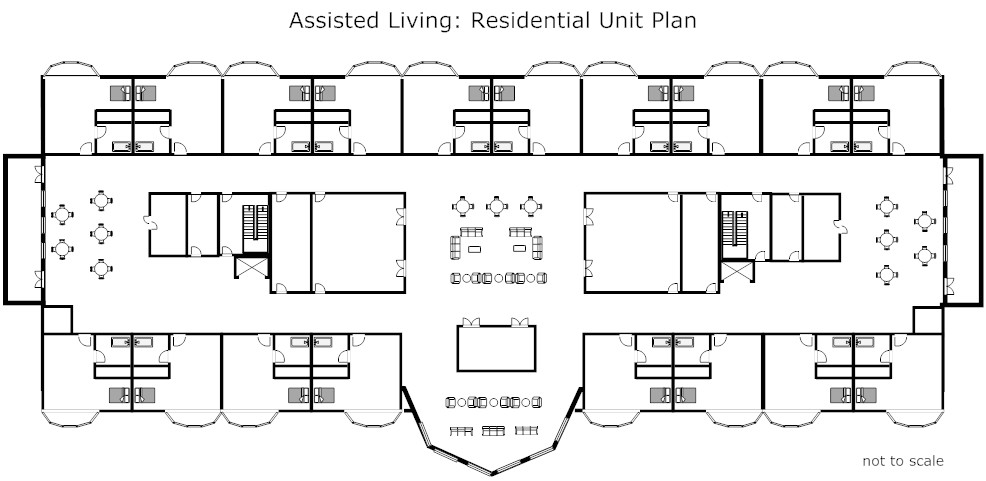 Assisted Living Home Floor Plan assisted Living Residential Unit Plan