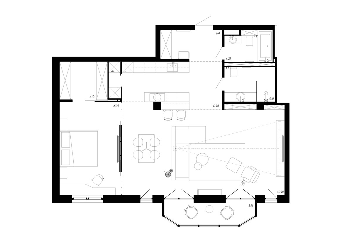 Bachelor Pad House Plans A Beautiful One Bedroom Bachelor Apartment Under 100