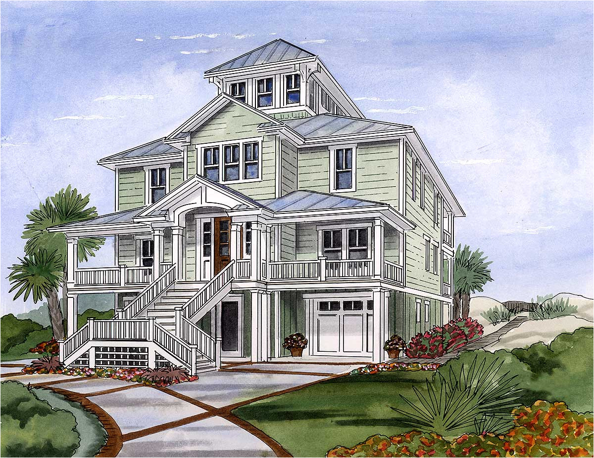 Beach Homes Plans Beach House Plan with Cupola 15033nc Architectural