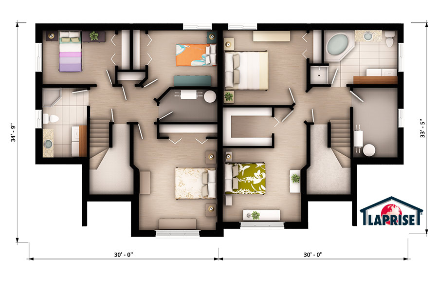 Bi Generation House Plans Zen Contemporain Jumeles Bi Generation Lap0300 Bi Generation House Plans Zen Contemporain Jumeles Bi Generation Lap0300