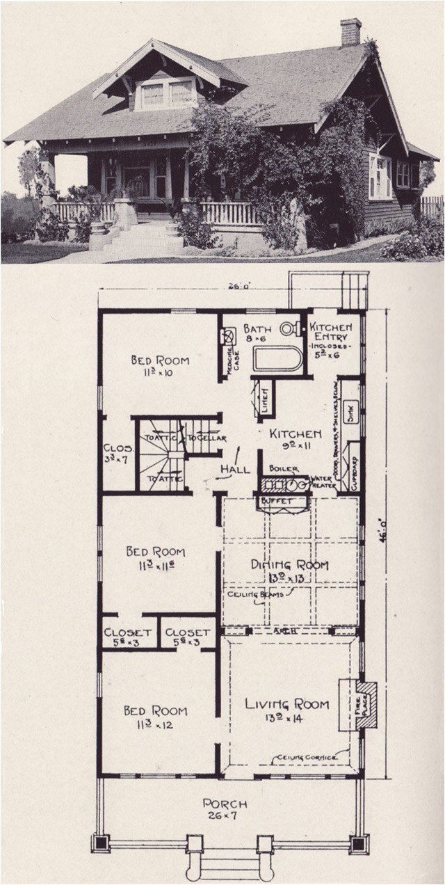 Classic Bungalow House Plans 1922 Classic Bungalow with Gabled Dormer Stillwell Classic Bungalow House Plans 1922 Classic Bungalow with Gabled Dormer Stillwell