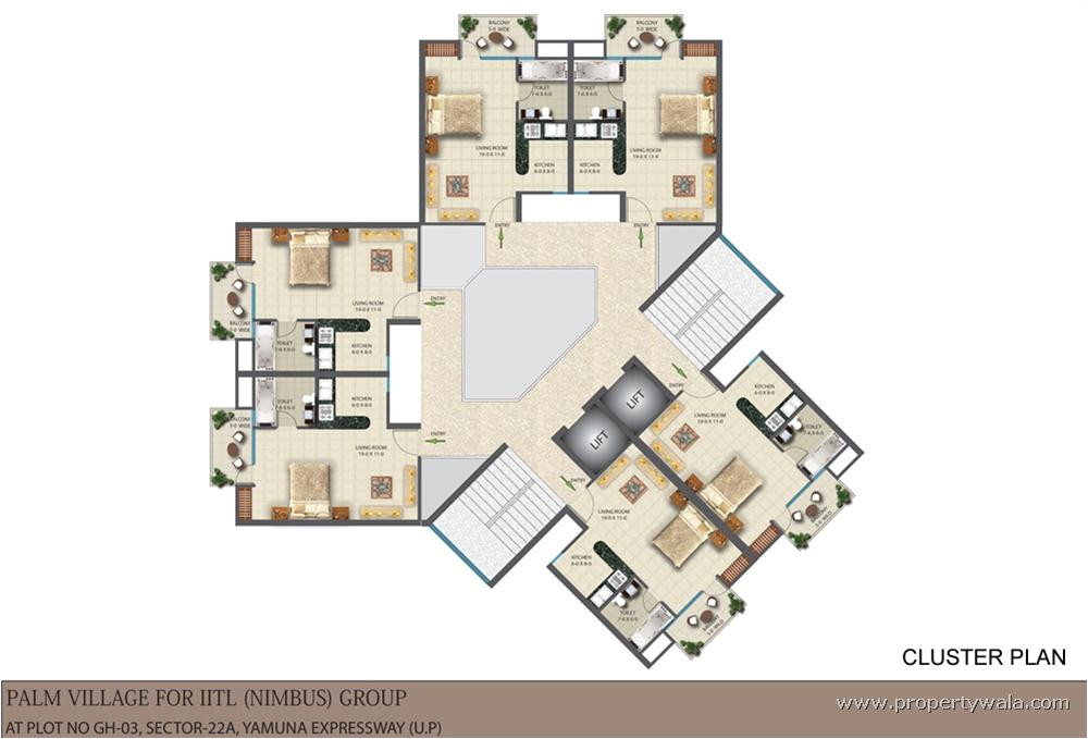 Cluster Home Floor Plans Iitl Nimbus Palm Village Sector 22d Greater Noida