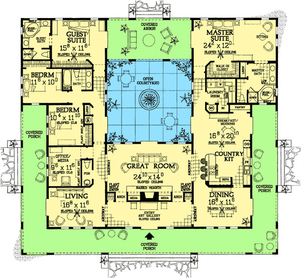 Courtyard Homes Plans Open Courtyard House Floorplan southwest Florida